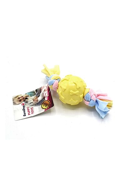 Eurodog Puppy Toys Yellow Bone Des.Top Teeth Eyebrow.Oy. Dpmah