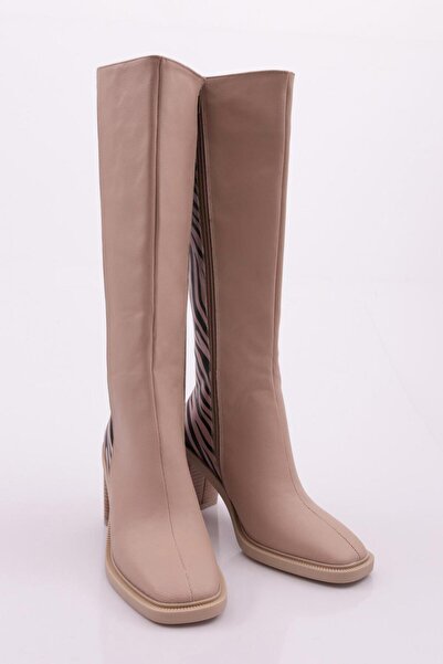 DGN Γυναικείες Μπότες Μπεζ Ζέβρα 218212821