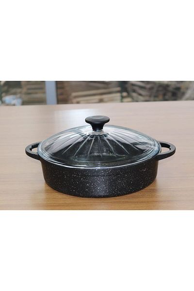 POLENTA 24 cm Cast Iron Granite Spray Pot - Fireproof and Non-Stick