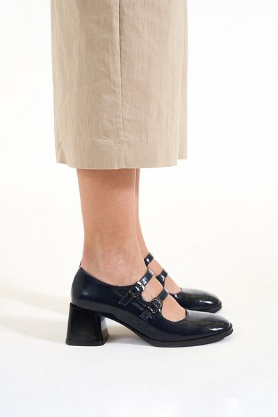 Louis Cardy Παπούτσια Mary Jane από γνήσιο δέρμα λουστρίνι Celine Navy Blue