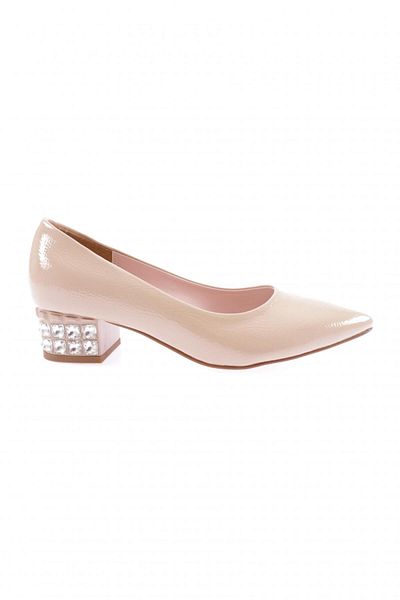 DGN 700 Model Women's - Short Heel Shoes with Pointed Toe and Crystal Stone Detail
