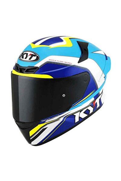 KYT TT-COURSE GRAND PRİ AÇIK MAVİ-BEYAZ TAM KAPALI KASK