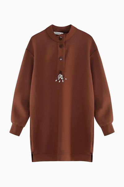 Moda Rosa 25K4312 - Brown - Stone Scuba Tunic