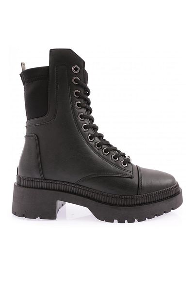 DGN Women's Parachute Fabric Detailed Boots Black 211012621027