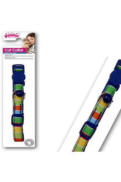 Pawise Strip Patterned Blue Cat Collar 30 cm Dpmah