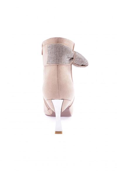 DGN Kadın Silver Taşlı Topuklu Bot Bej Süet 212112821