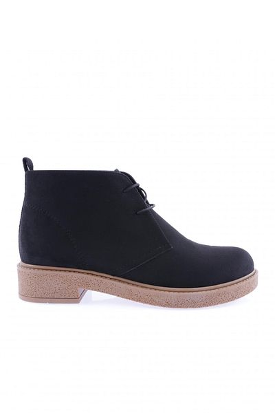 DGN Μαύρα Suede Γυναικείες Μπότες - Lace-Up, Model 4133233