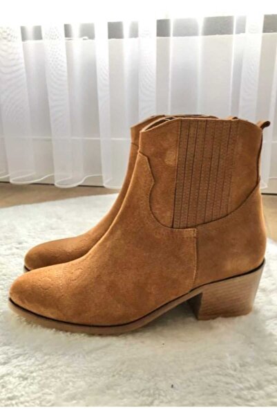 LA PASSION Taba Süet Alçak Topuk Kadın Bot