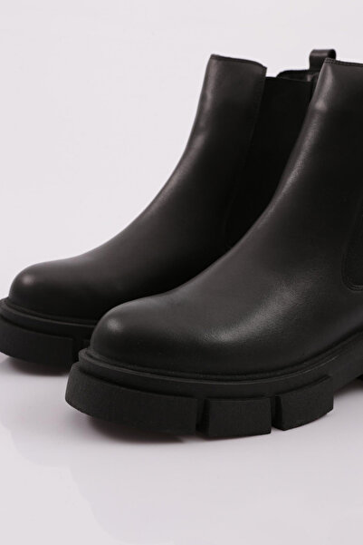 DGN Kadın Strech Detaylı Kalın Taban Bot Siyah 33653210108