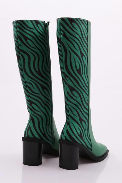 DGN Γυναικείες Πράσινες Μπότες Ζέβρα 218212821