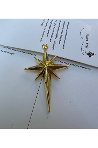 Takıkraliyeti Gold renk kutup yıldızı kolye ucu