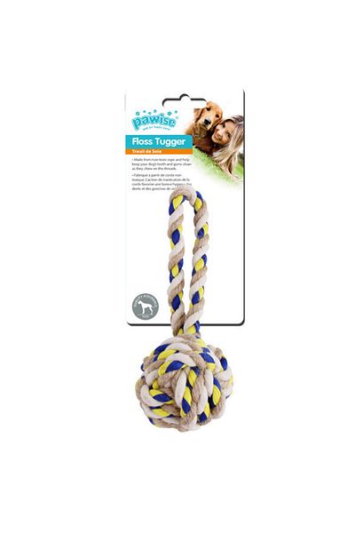 Pawise Floss Tugger Dog Toy with Grip Handle Rope Ball 23 cm Dpmah