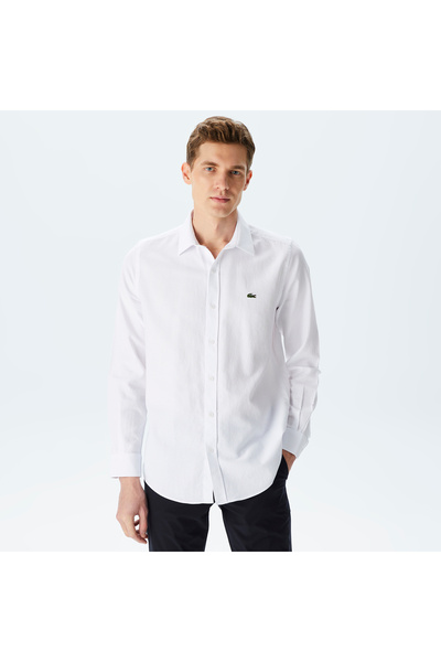 Lacoste Erkek Slim Fit Beyaz Gömlek