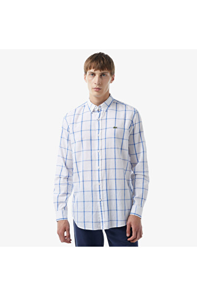 Lacoste Erkek Regular Fit Ekose Mavi Gömlek