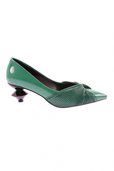 DGN 1236 Women's Pointed Toe Low-cut Bow Detailed Heeled Shoes