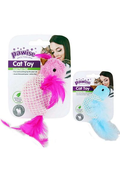Pawise Plush Bird Cat Toy with Catnip 9 cm Hnzrn
