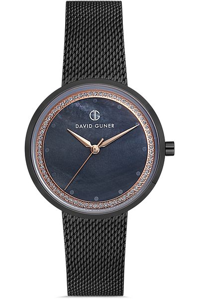 DAVID GUNER Black Coated Black Dial Women's Watch Dg-8109Lc-G2