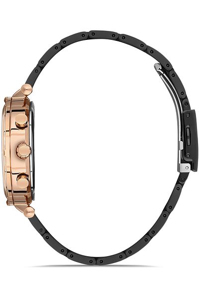 DAVID GUNER Rose Black Coated Black Dial Women's Wristwatch Dg-8273La-R2