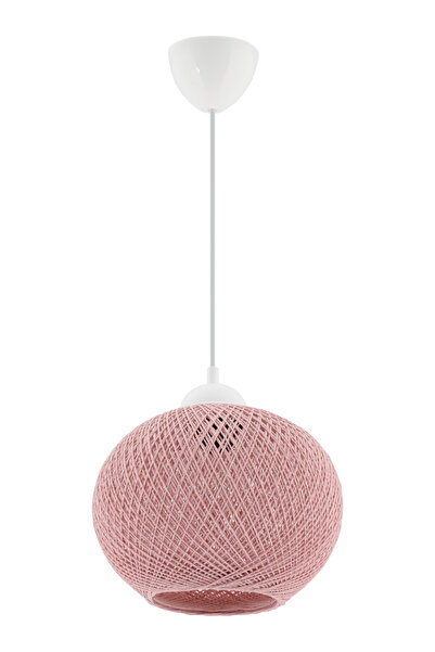 DzynLighting Hasır Pembe Ip Başlık Sık Dokuma 1. Sınıf Tekli Sarkıt