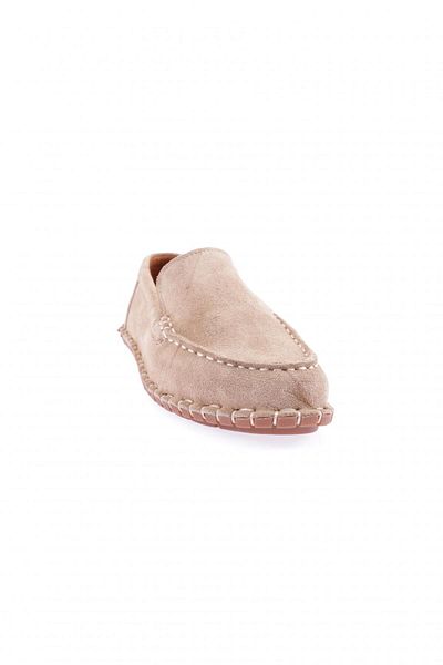 DGN Γυναικεία Ραπτική Λεπτομερή Παπούτσια Loafer Beige Suede 71432110
