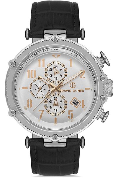 DAVID GUNER Gun Coated White Dial Men's Wristwatch Dg-8247Gb-J1