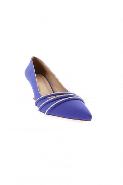 DGN Pantofi cu toc pentru femei Row Silver Stone cu vârf ascuțit Blue Scuba 43262821