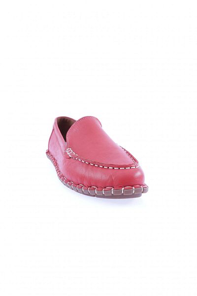 DGN Women's Stitching Detailed Loafer Shoes Red 71432110