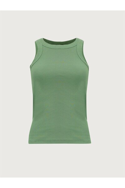 Ltb Atlet cu guler cu halter cu nervuri verzi