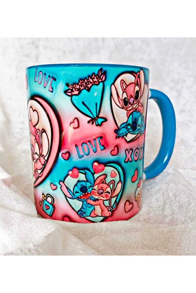 Mugs and love Stitch Büyük Boy Porselen Kupa