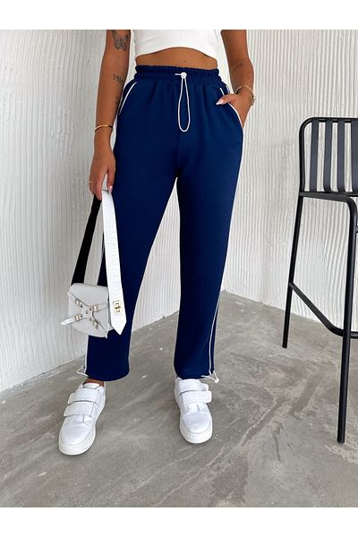 Ligossi Γυναικείο παντελόνι με ρυθμιζόμενο πόδι Navy Blue Modal