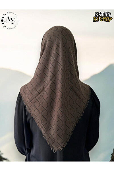 its AY shop Tesettür Kadın Flamlı Pamuk Kahve Eşarp