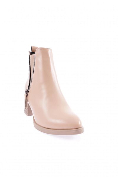 DGN Women's Zippered Heeled Boots Nude 1011103275