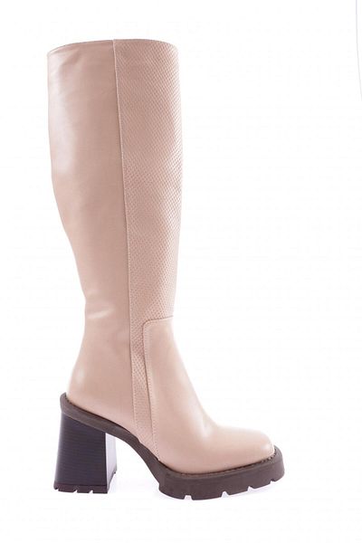 DGN 1542 Round Toe Thick Sole Women's Heeled Boots