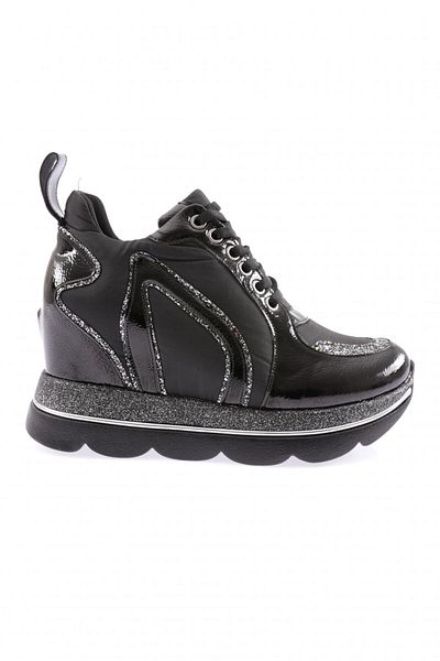 DGN Women's Mega Thick Sole Silver Stone Sneakers Shoes Black 21733136