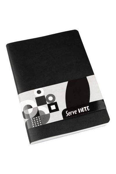 Serve Note 15x21cm 120yp Çizgili Defter Siyah