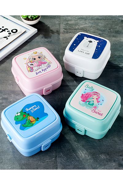 MarDyHome Porky Lol Patterned 4 Compartment Forked Nutrition Bowl - Diet Bowl