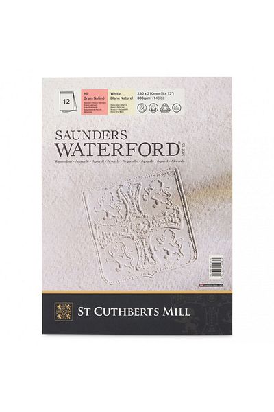 ST CUTHBERTS MILL Saunders Waterford Hot Pressed 23x31cm 300gr 12 Sheets Professional Watercolor Block / T46230001011C
