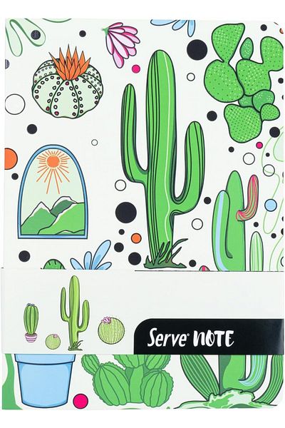 Serve Note 15x21cm 120yp Caiet cu model în dungi Verde măr