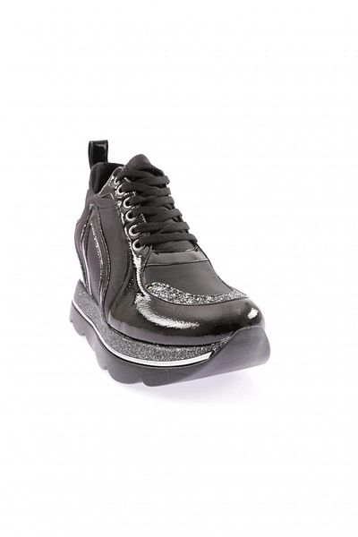 DGN Women's Mega Thick Sole Silver Stone Sneakers Shoes Black 21733136