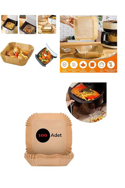 kapsulavm Airfreyer Fryer Paper Square XL / XXL 100 Pcs