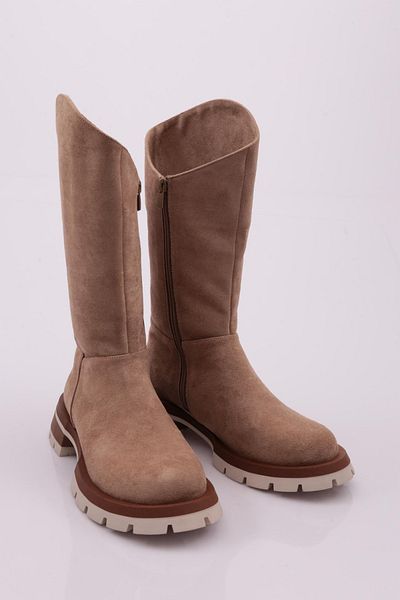DGN Γυναικείες μπότες Mink Suede - Πλαϊνό φερμουάρ 511621085
