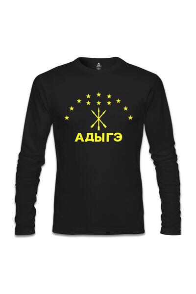 Lord T-Shirt Adige Bayrağı- Kafkasya Çerkes Siyah Erkek Sweatshirt