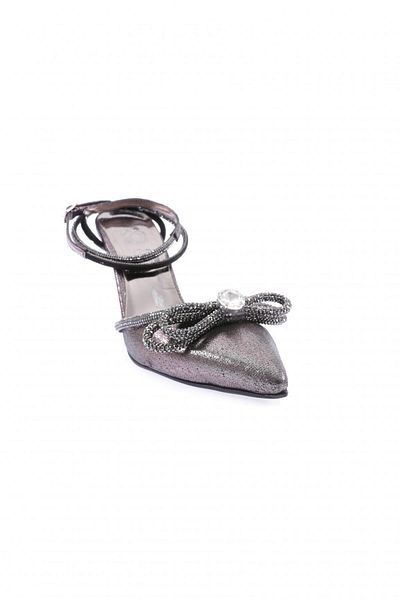 DGN Pantofi de rochie de seară cu șireturi de piatră de argint cu vârf ascuțit de damă, platină 24193294