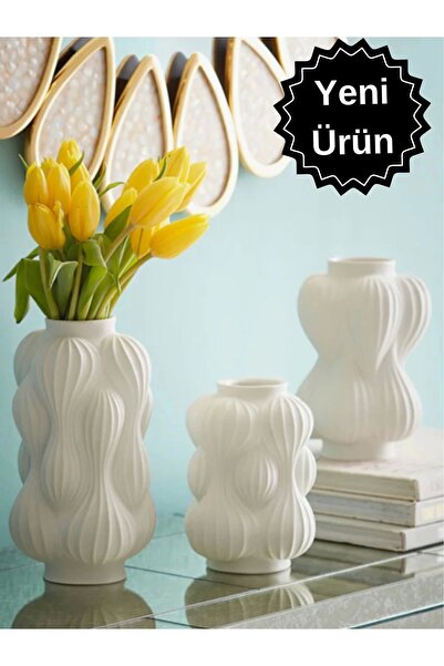 Akronistone 3lü Minimal Bubble Vazo Seti Pampas Vazosu