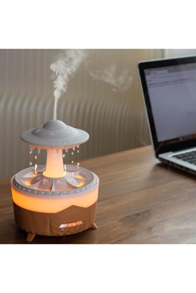 Protonust 300Ml Rgb Yağmur Nemlendirici Su Damlası, Aroma Esansiyel Yağı Difü...