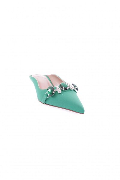 DGN Γυναικείες Παντόφλες Green Scuba - Crystal Stone Λεπτομερείς 53362821