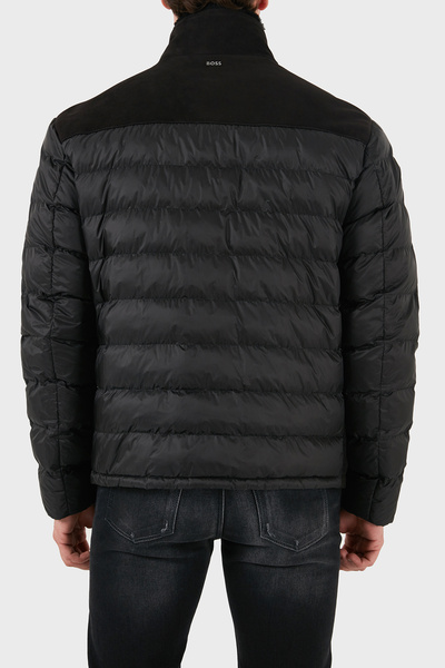 BOSS Süet Regular Fit Logolu Dik Yaka Fermuarlı Mont Erkek MONT 50524108 001