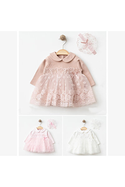 Butik KIZ DANTELLİ ÇİÇEKLİ ELBİSE