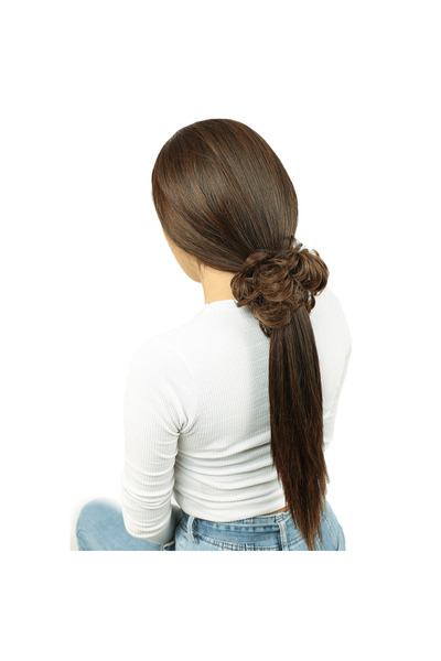 Marsilyan Ieg ™   Elastic Hair Bun Clip - Caramel