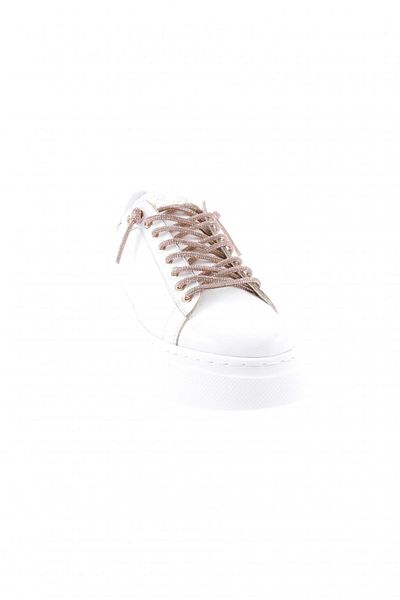 DGN Women's Thick Sole Silver Stone Lace-Up Sneakers Shoes White 15299653118